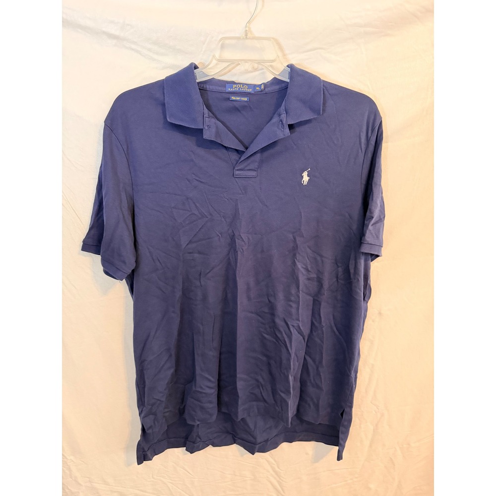 Polo Ralph Lauren Men XL Navy Pima Soft Touch Cotton Short Sleeve Polo Shirt
